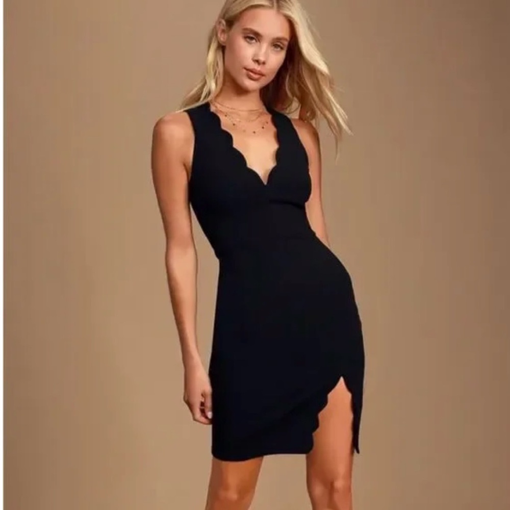 Lulu's Blue Halter Sheath Dress